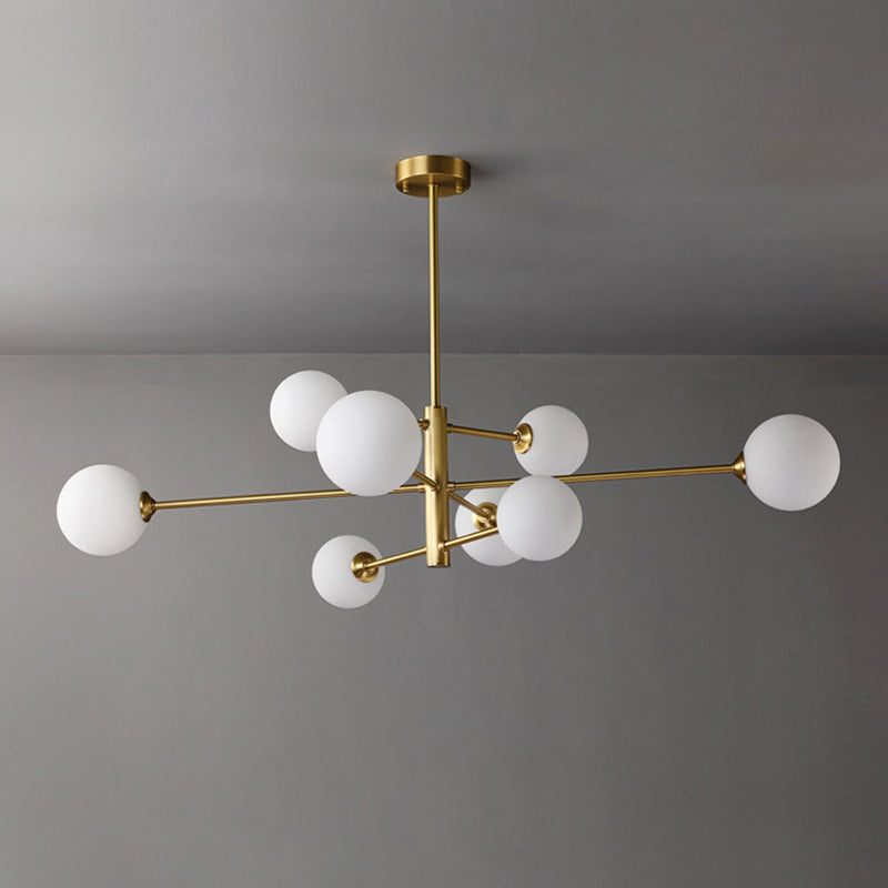 Lumo lampadario a forma di globo in vetro Flaccura illuminata moderna a soffitto a sospensione bianca