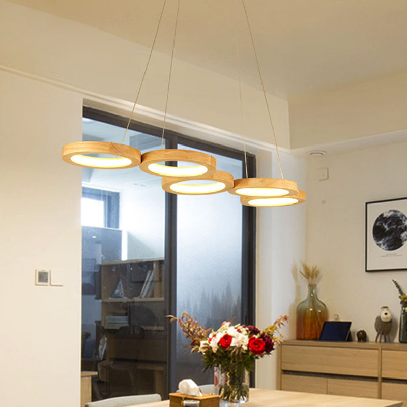 Lampada il lampadario orbicolare Light Segnalistica Minimalista Sala da pranzo in legno Luda Luffa Light in legno