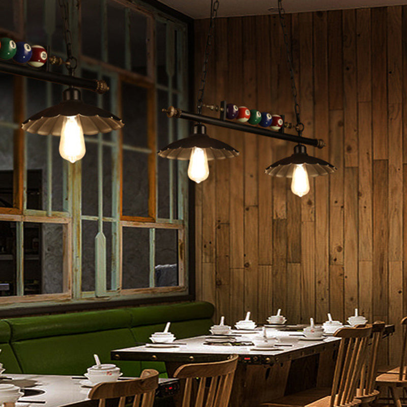 Stile industriale Isola Penderant Light Black Black Iron Iron Billiard Billiard DECOREATIVE Light con 39 "catena regolabile