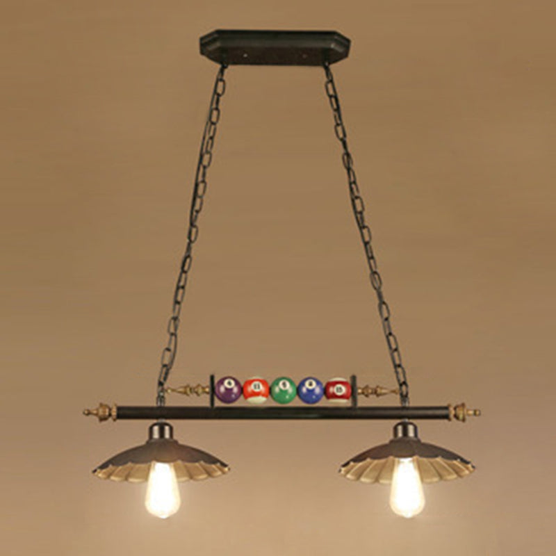 Stile industriale Isola Penderant Light Black Black Iron Iron Billiard Billiard DECOREATIVE Light con 39 "catena regolabile