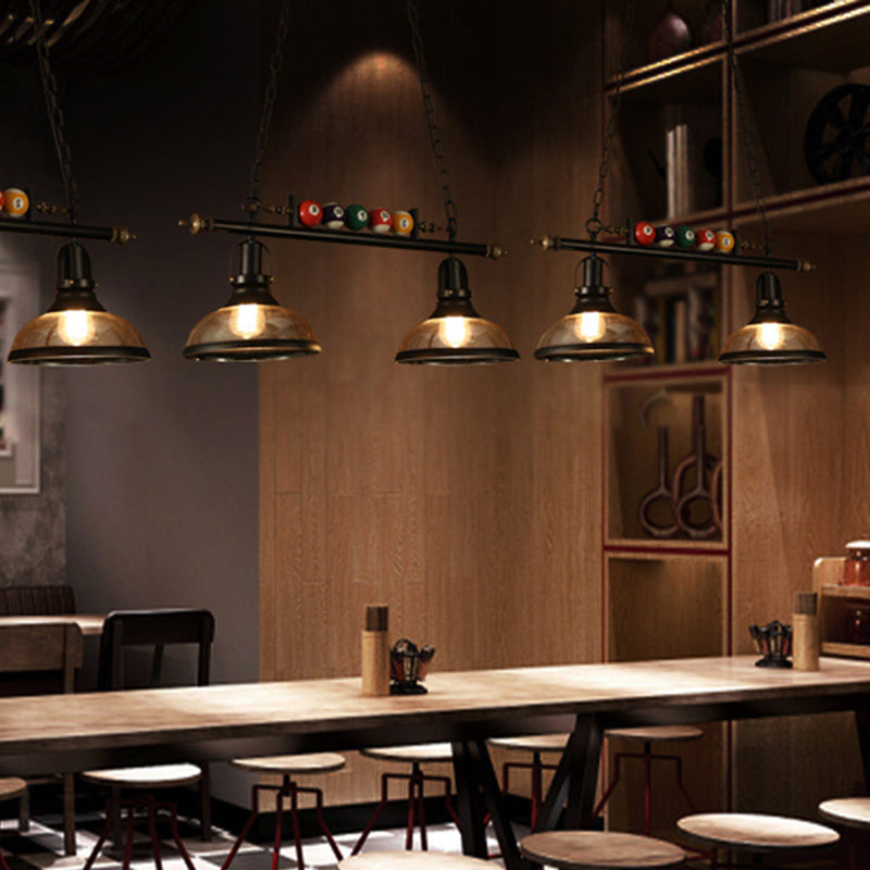 Stile industriale Isola Penderant Light Black Black Iron Iron Billiard Billiard DECOREATIVE Light con 39 "catena regolabile