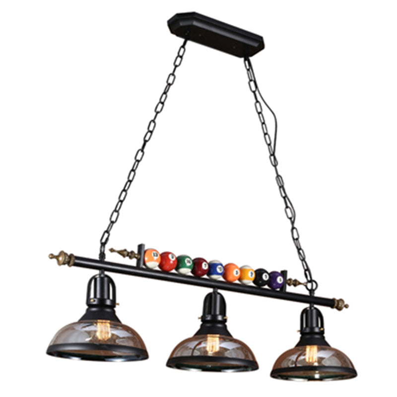 Stile industriale Isola Penderant Light Black Black Iron Iron Billiard Billiard DECOREATIVE Light con 39 "catena regolabile