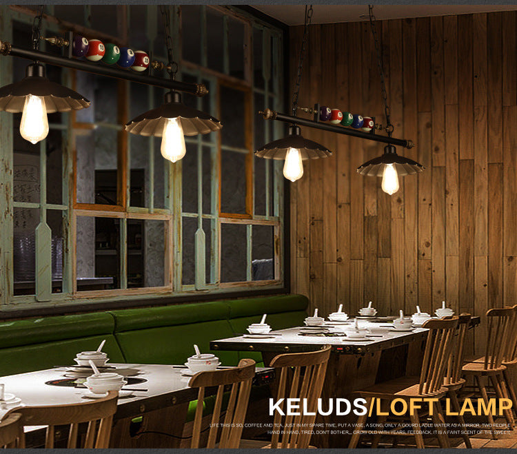 Stile industriale Isola Penderant Light Black Black Iron Iron Billiard Billiard DECOREATIVE Light con 39 "catena regolabile