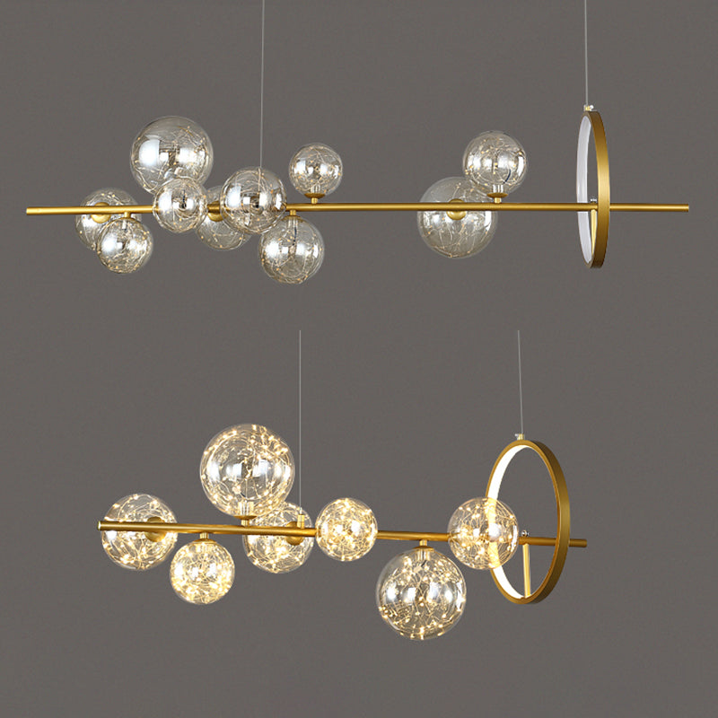 Lámpara de led círculo de estilo nórdico de estrella de vidrio transparente