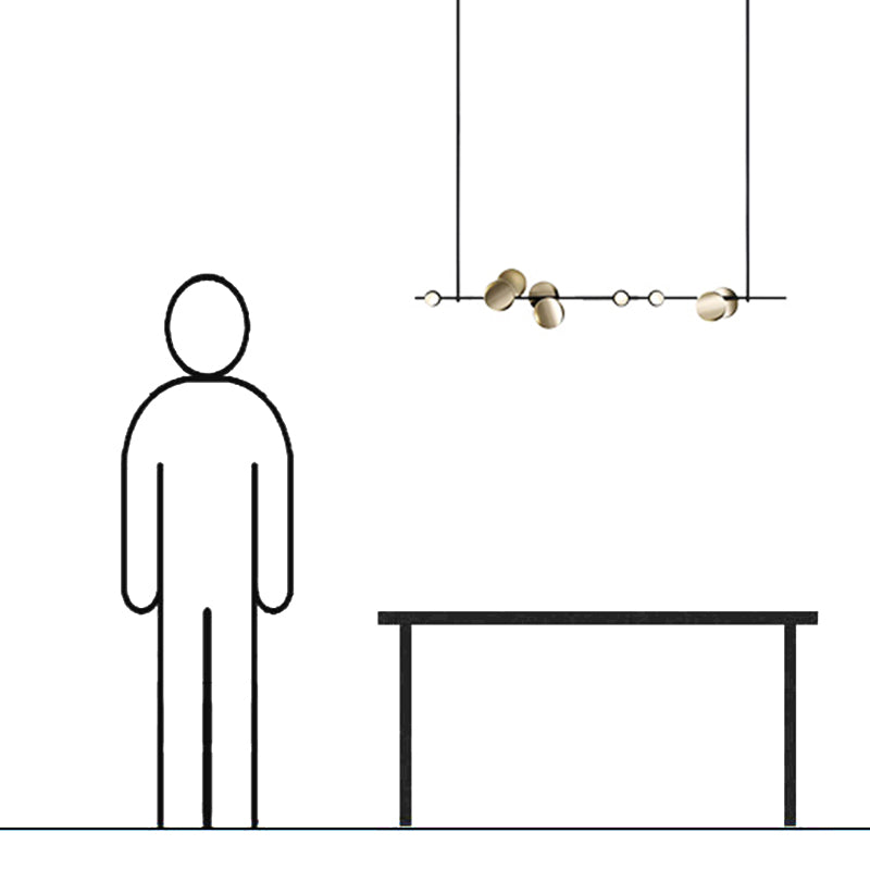 47" Wide Post Modern Metal Linear Design Island Light 9 Lights Minimalist Hanging Pendant Light in Gold