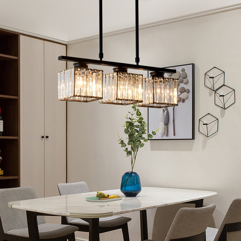 Square K9 Crystal Shade Island Light Contemporary Simplicity Lighting Freeture per cucina della sala da pranzo