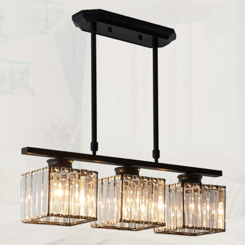 Square K9 Crystal Shade Island Light Contemporary Simplicity Lighting Freeture per cucina della sala da pranzo