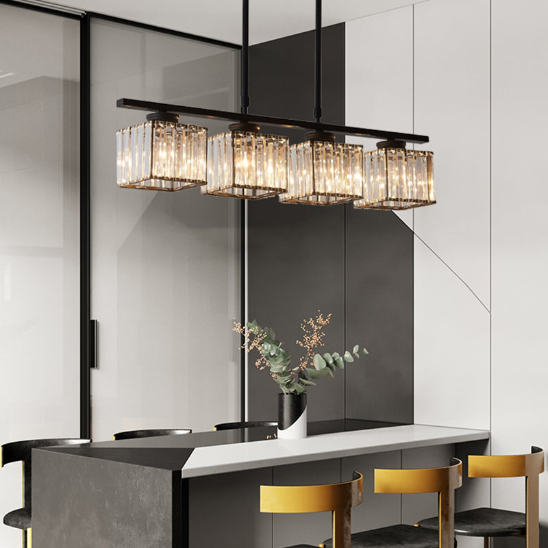 Square K9 Crystal Shade Island Light Contemporary Simplicity Lighting Freeture per cucina della sala da pranzo