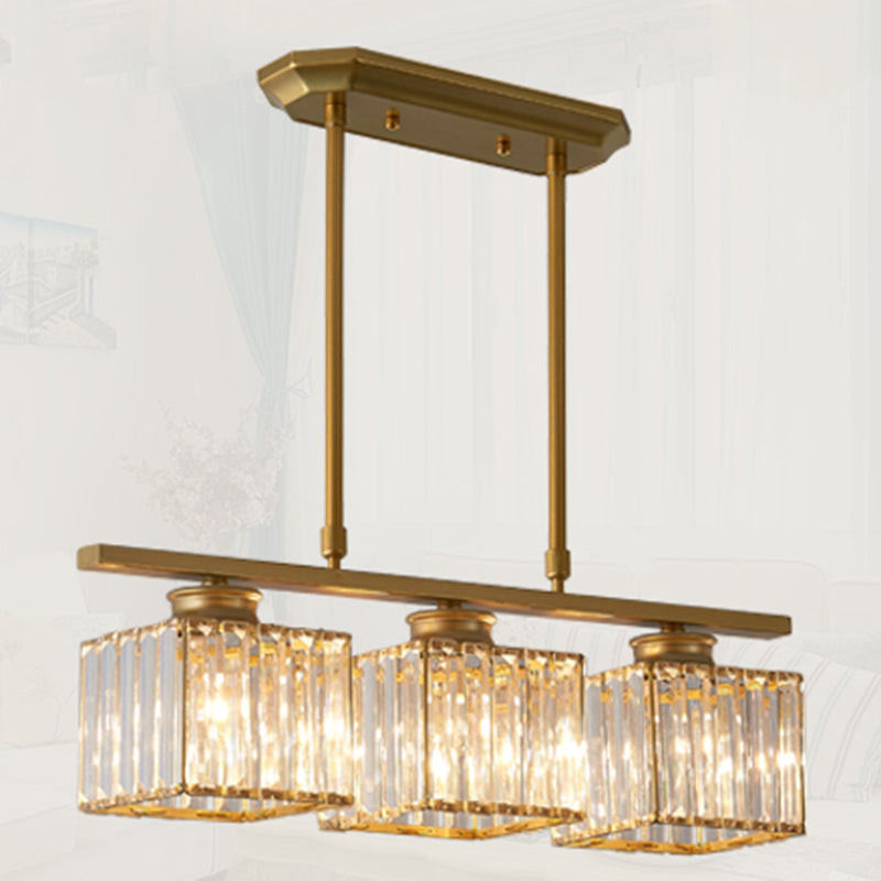 Square K9 Crystal Shade Island Light Contemporary Simplicity Lighting Freeture per cucina della sala da pranzo