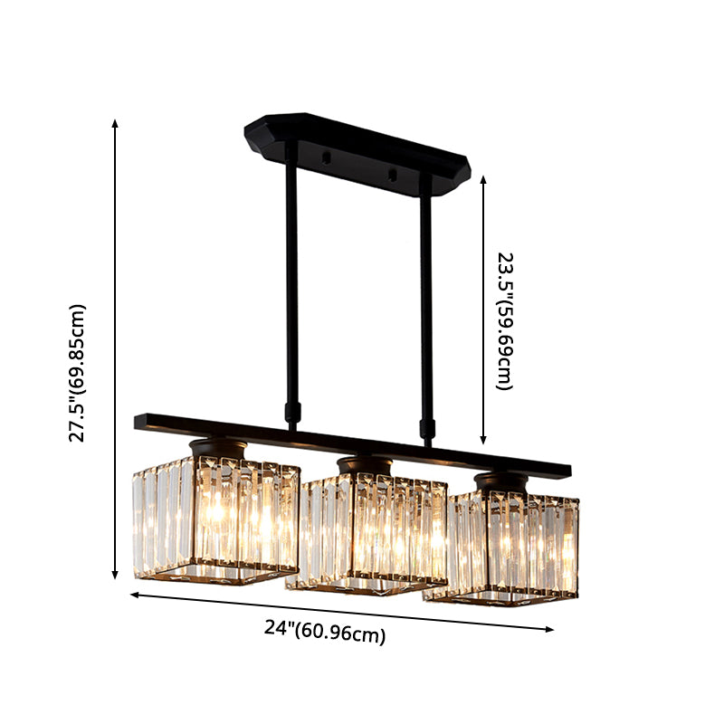 Square K9 Crystal Shade Island Light Contemporary Simplicity Lighting Freeture per cucina della sala da pranzo