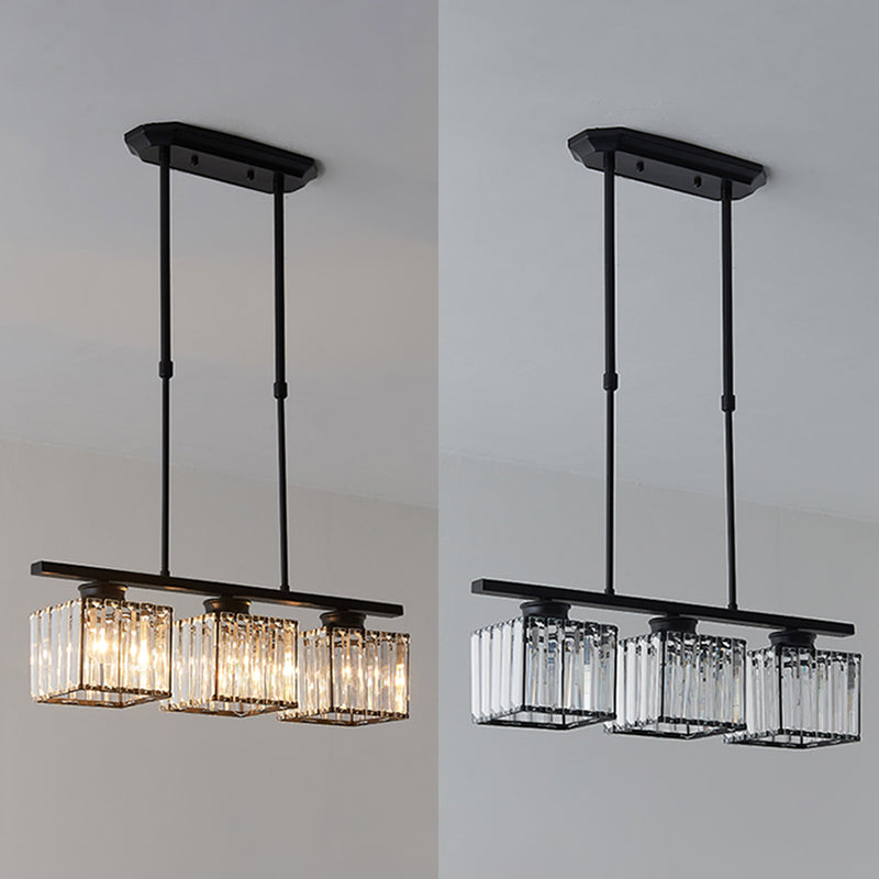 Square K9 Crystal Shade Island Light Contemporary Simplicity Lighting Freeture per cucina della sala da pranzo