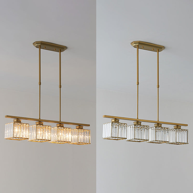 Square K9 Crystal Shade Island Light Contemporary Simplicity Lighting Freeture per cucina della sala da pranzo