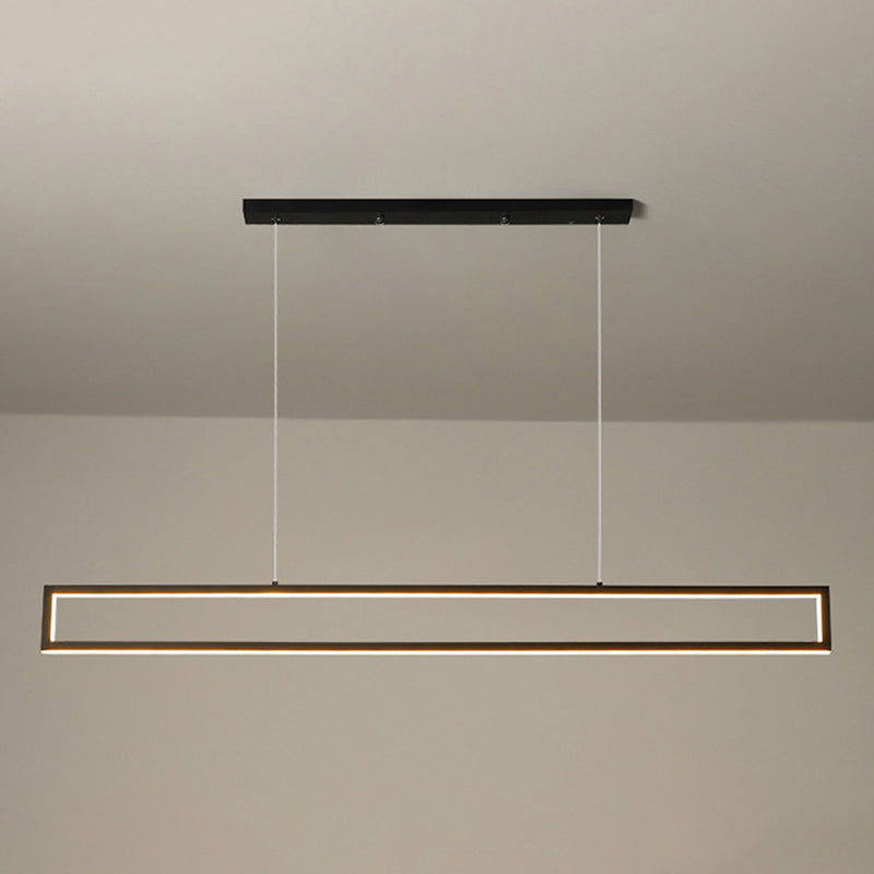 39.4 "de large style minimaliste LED île clairs Black Metal Long Strip Suspension Lampe pour le bar de cuisine