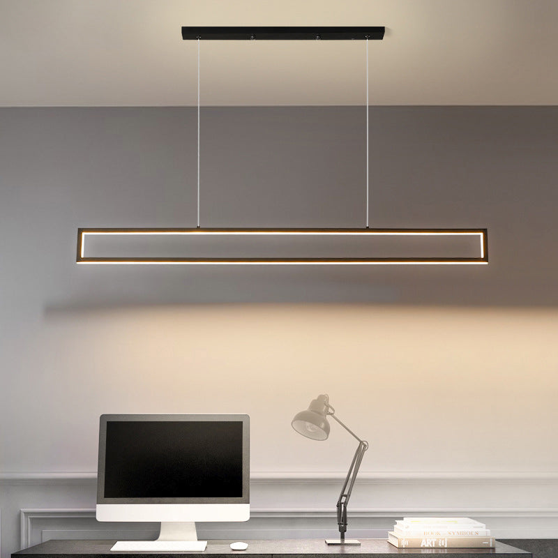 39.4 "de large style minimaliste LED île clairs Black Metal Long Strip Suspension Lampe pour le bar de cuisine