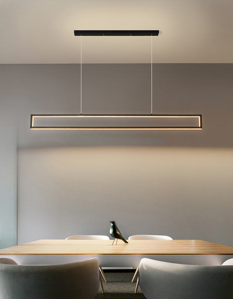 39.4 "de large style minimaliste LED île clairs Black Metal Long Strip Suspension Lampe pour le bar de cuisine