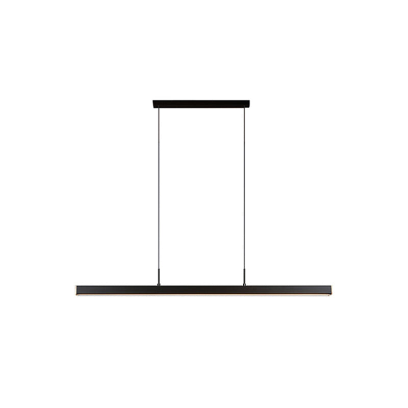 Legno di gomma + ferro moderno minimalismo dell'isola a led luce 59 "altezza regolabile cucina lunga cucina sospesa in nero