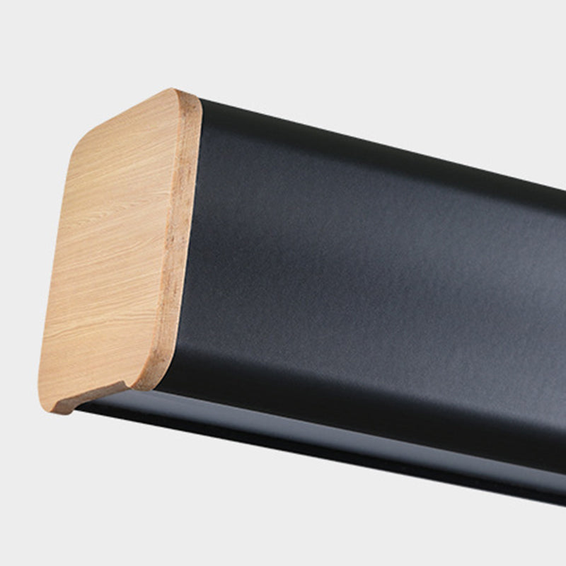 Legno di gomma + ferro moderno minimalismo dell'isola a led luce 59 "altezza regolabile cucina lunga cucina sospesa in nero