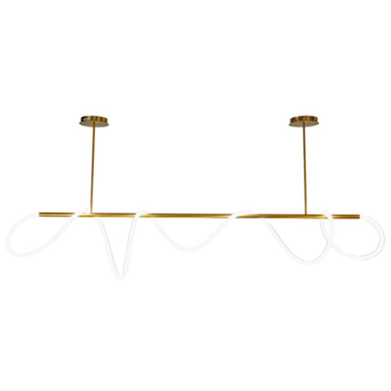 Post-modern Winding Lighting Hose Island Suspension Lamp 31.5" Length Minimalist Line Light for Living Room