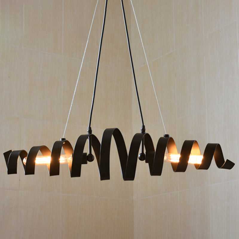 Sospensione in metallo a forma di molla a 2 luci Light retrò in stile industriale lampada a spirale per bar per bar