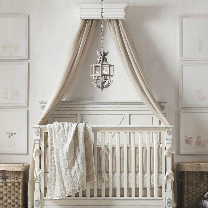 Style industriel gris fer gris cage lustre clair