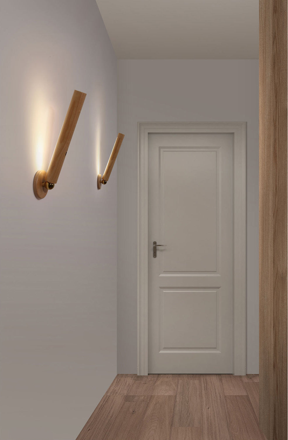 Lámpara de pared LED de dormitorio nórdico ángulo de madera ajustable Luz de madera para la cama