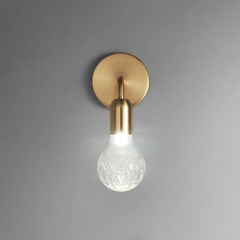 Creative Glass Ball Wall Mount Lighting Metal Arm Wall Light for Bedside TV Background
