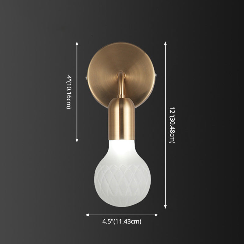 Creative Glass Ball Wall Mount Lighting Metal Arm Wall Light for Bedside TV Background