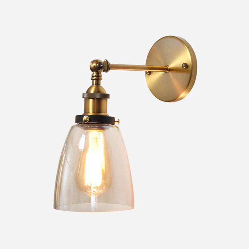 Loft Industrial Wall Mount Light Single Light Glass Shade Sconce Light for Bedside Restaurant