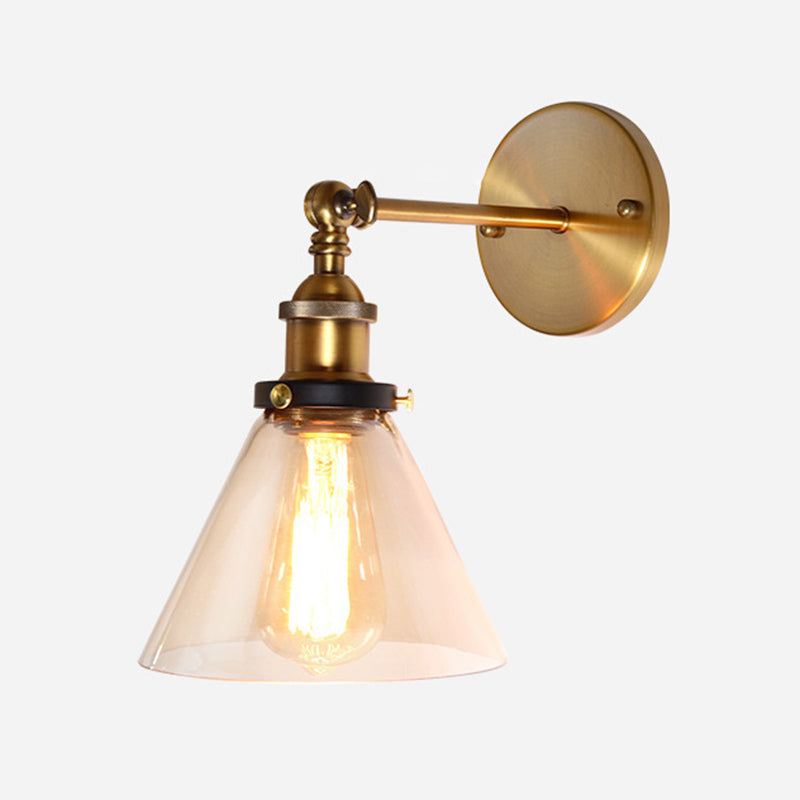 Loft Industrial Wall Mount Light Single Light Glass Shade Sconce Light for Bedside Restaurant