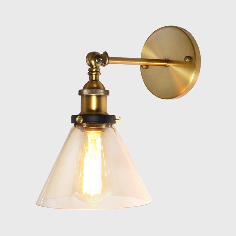 Loft Industrial Wall Mount Light Single Light Glass Shade Sconce Light for Bedside Restaurant