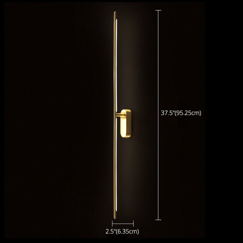 Linear LED Wall Light Sconces Modern Minimalist Style Copper Wall Lights