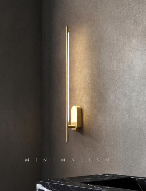 Linear LED Wall Light Sconces Modern Minimalist Style Copper Wall Lights