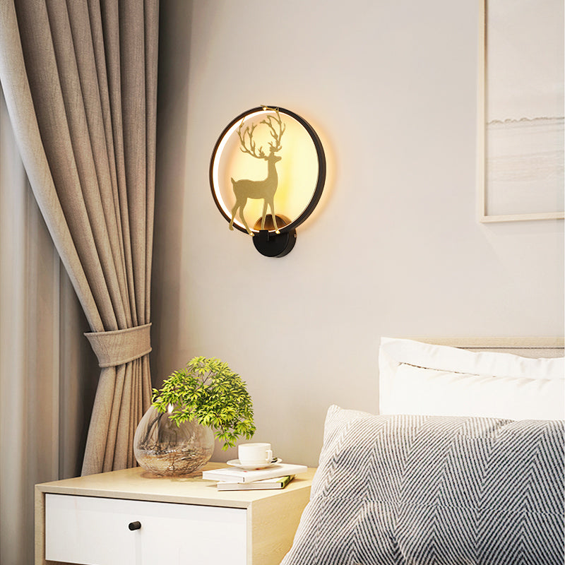 Round Disc Sconce Light Fixture Creative Minimalist Style Plastic Sconces