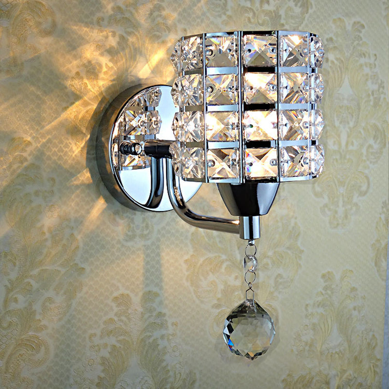 Luci da parete per vanità a metà cilindro Modern Luxury Crystal Vanity Light