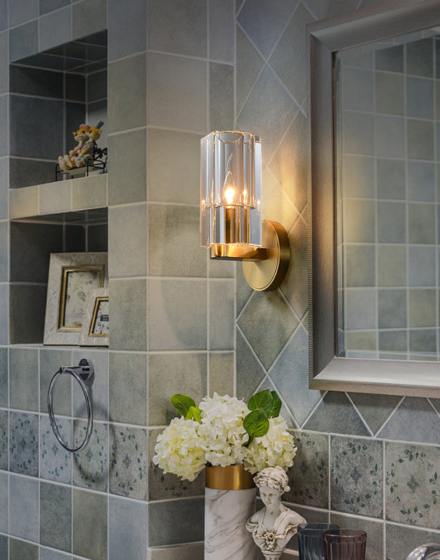 Geometric Vanity Sconce Lights Modern Luxury Style Crystal Single Vanity Light