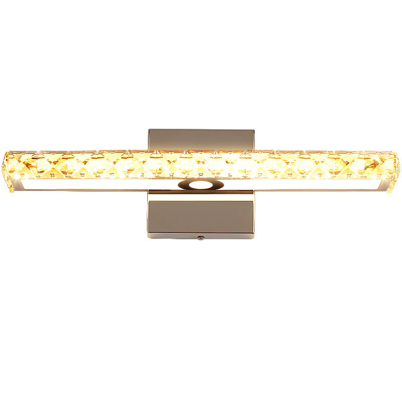 Rectangular LED Vanity Lamp Modern Minimalist Style Crystal Single Vanity Light