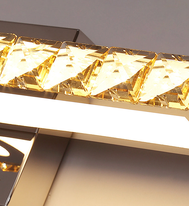 Rectangular LED Vanity Lamp Modern Minimalist Style Crystal Single Vanity Light