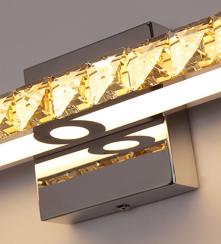 Rectangular LED Vanity Lamp Modern Minimalist Style Crystal Single Vanity Light
