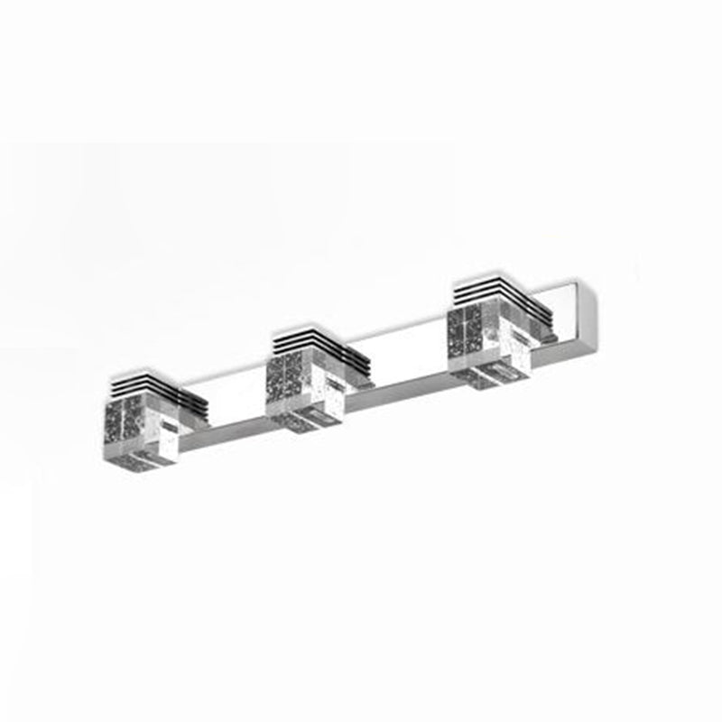 Square Vanity Sconce Lights Modern Minimalist Style Crystal Vanity Light