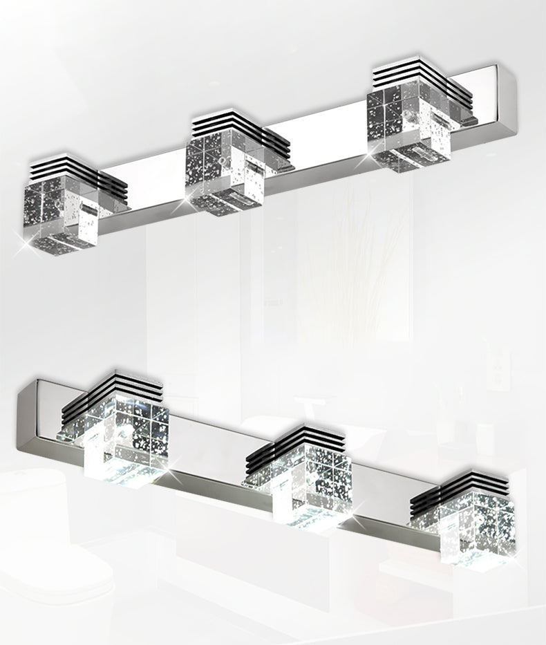 Square Vanity Sconce Lights Modern Minimalist Style Crystal Vanity Light