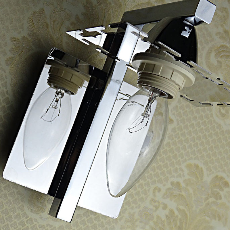 Quadratische Waschtischspiegel leuchtet modern