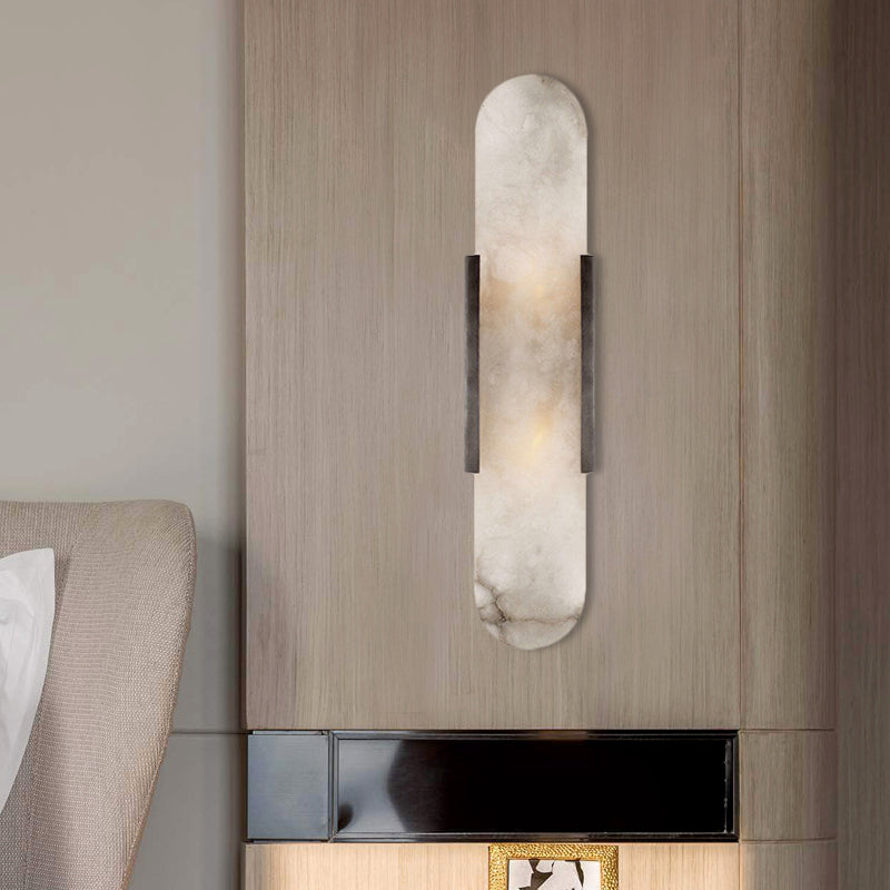 2 Bulbs Bar Flush Mount Colonial Gold/Black Marble Wall Sconce Lighting for Dining Room