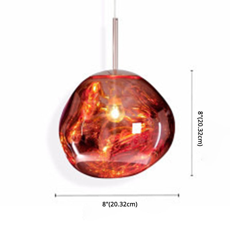 Irregular Lava Glass Shade Hanging Light Minimalist Art Decorative Drop Pendant Lamp for Restaurant
