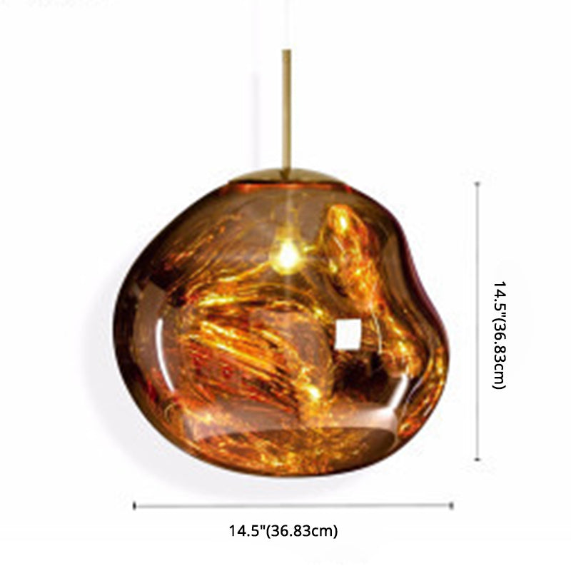Irregular Lava Glass Shade Hanging Light Minimalist Art Decorative Drop Pendant Lamp for Restaurant