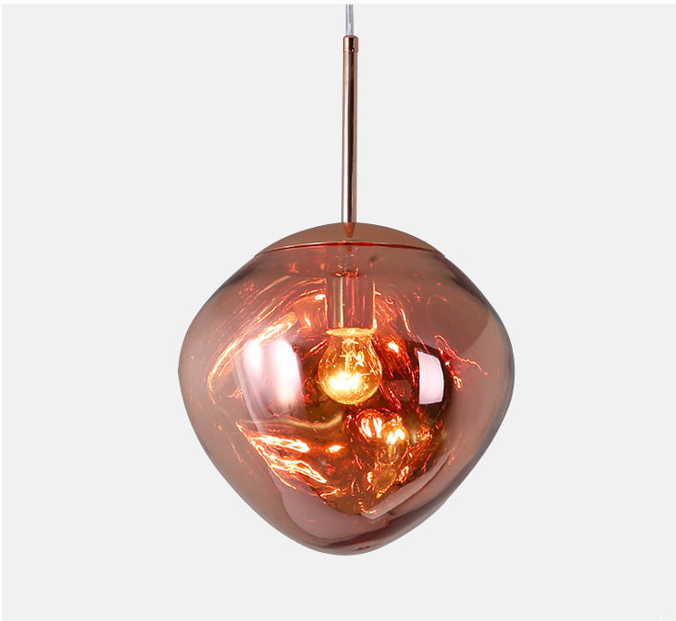 Irregular Lava Glass Shade Hanging Light Minimalist Art Decorative Drop Pendant Lamp for Restaurant