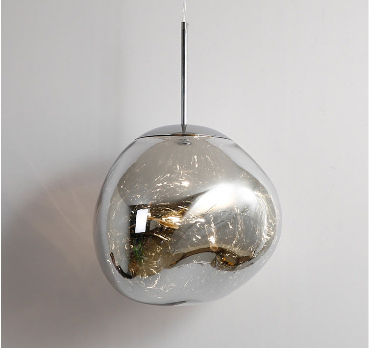 Irregular Lava Glass Shade Hanging Light Minimalist Art Decorative Drop Pendant Lamp for Restaurant