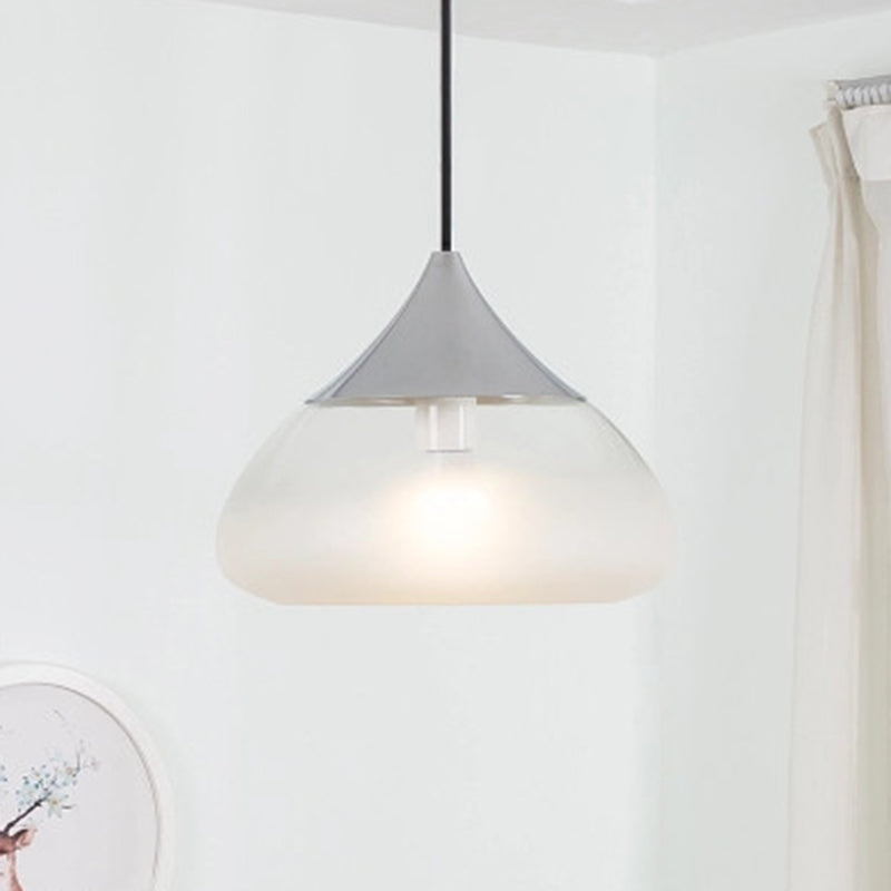 Teardrop Transparent Glass Shade Pendant Lamp Modern Style Mini Lighting Fixture for Kitchen Dining Room