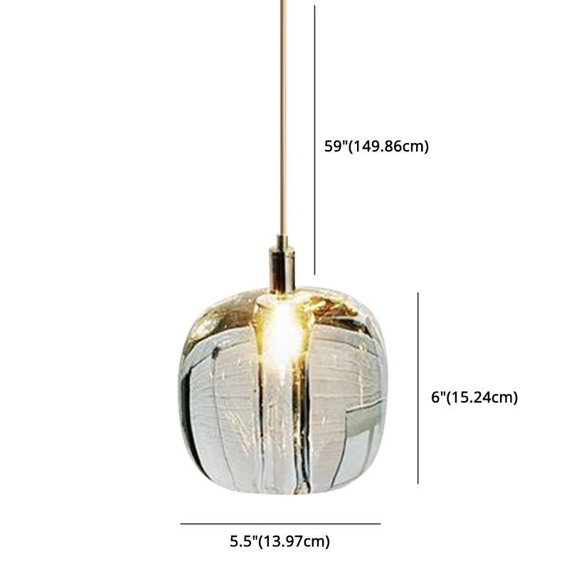 Post moderne stijl glas eenvoud hangende metalen basis enkele lamp hanglampje voor trap gang