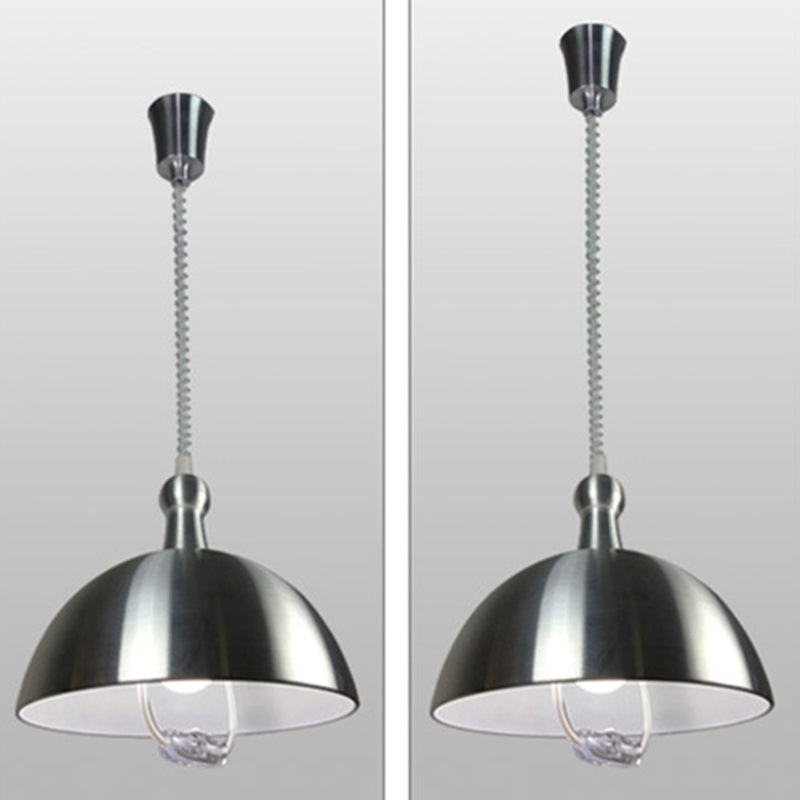 Aluminium kom schaduw eenvoud hangend lichte lichte eetkamer hanger lamp met verstelbaar hangende koord in geborsteld stukje