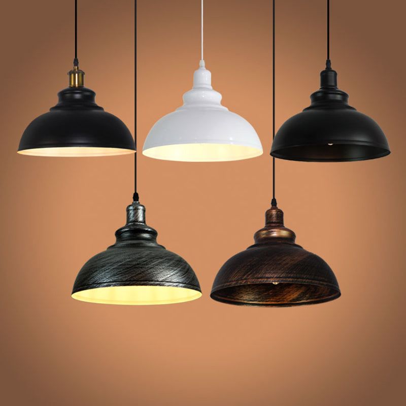 Metal Dome Pendant Lighting Fixtures Industrial Kitchen Warehouse Single Hanging Light with 43" Adjustable Hanging wire